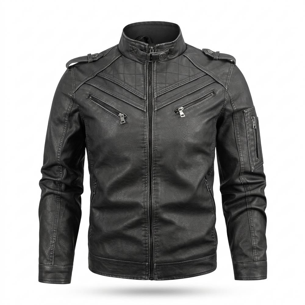 Lederjacken Outlet24 - Mulin | Gesteppt Tailliert Lederjacke Herren