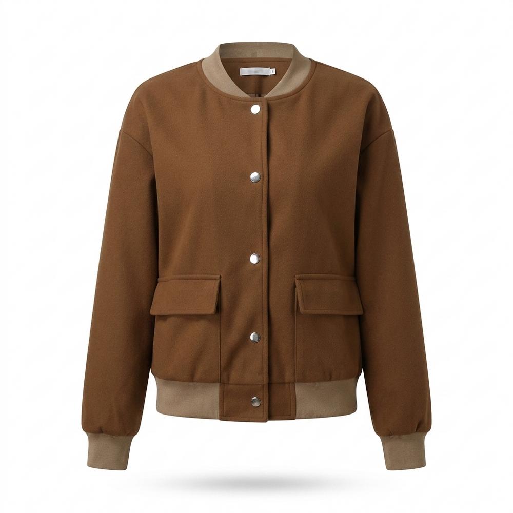 Lederjacken Outlet24 - Yinit | Geknöpft Kontrastfarben Jacke Damen