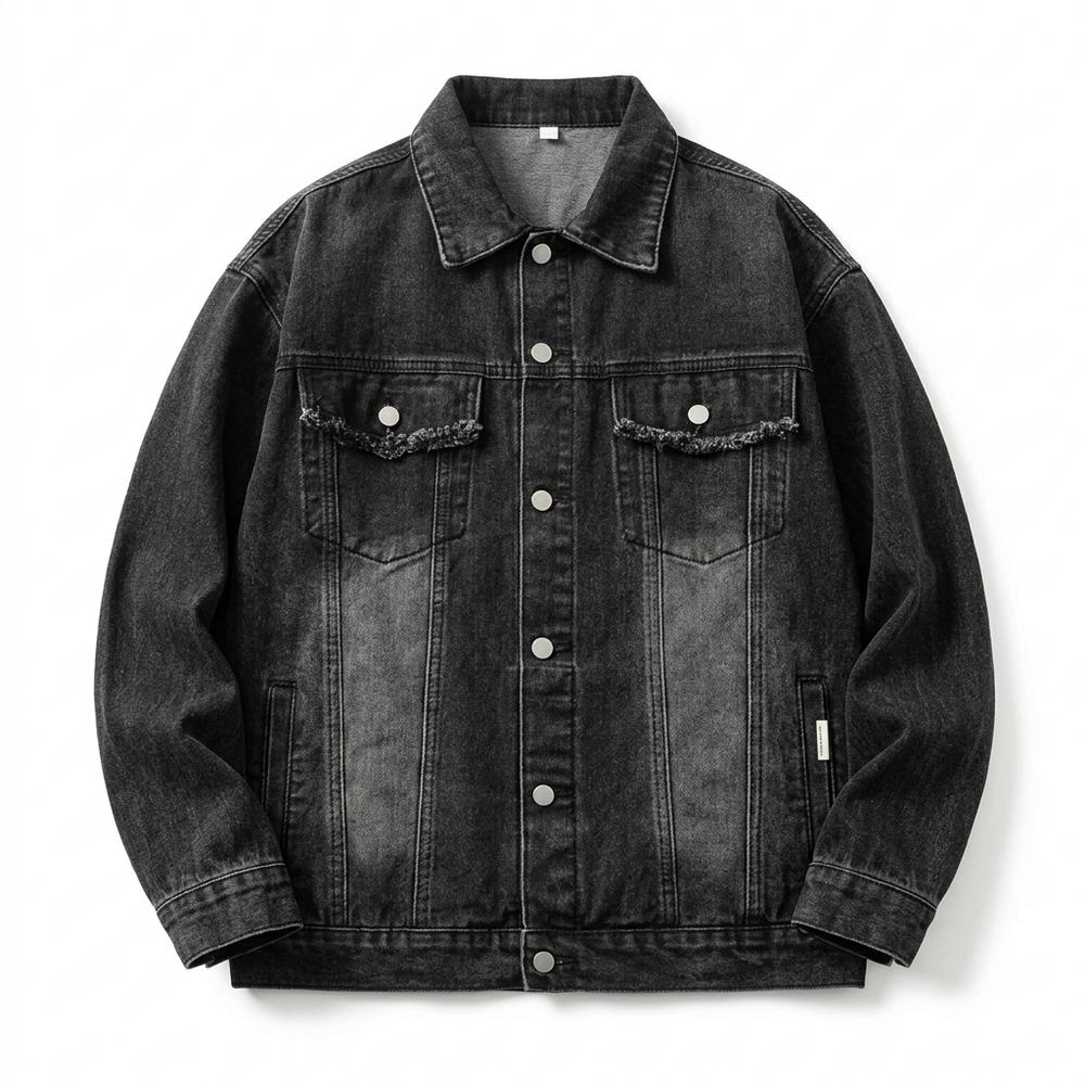 Lederjacken Outlet24 - Nifat | Verwaschen Oversized Jacke Unisex