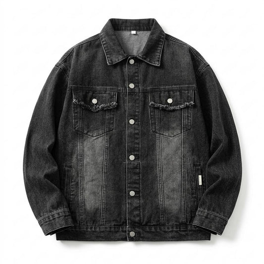 Lederjacken Outlet24 - Nifat | Verwaschen Oversized Jacke Unisex