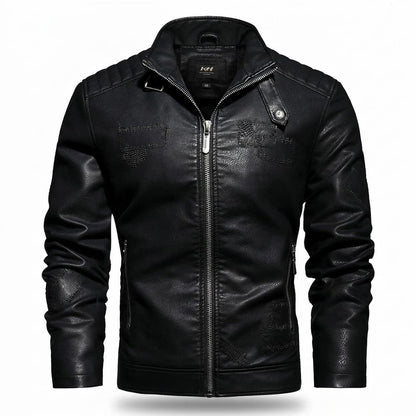 Lederjacken Outlet24 - Cosil | Gesteppt Bestickt Lederjacke Herren