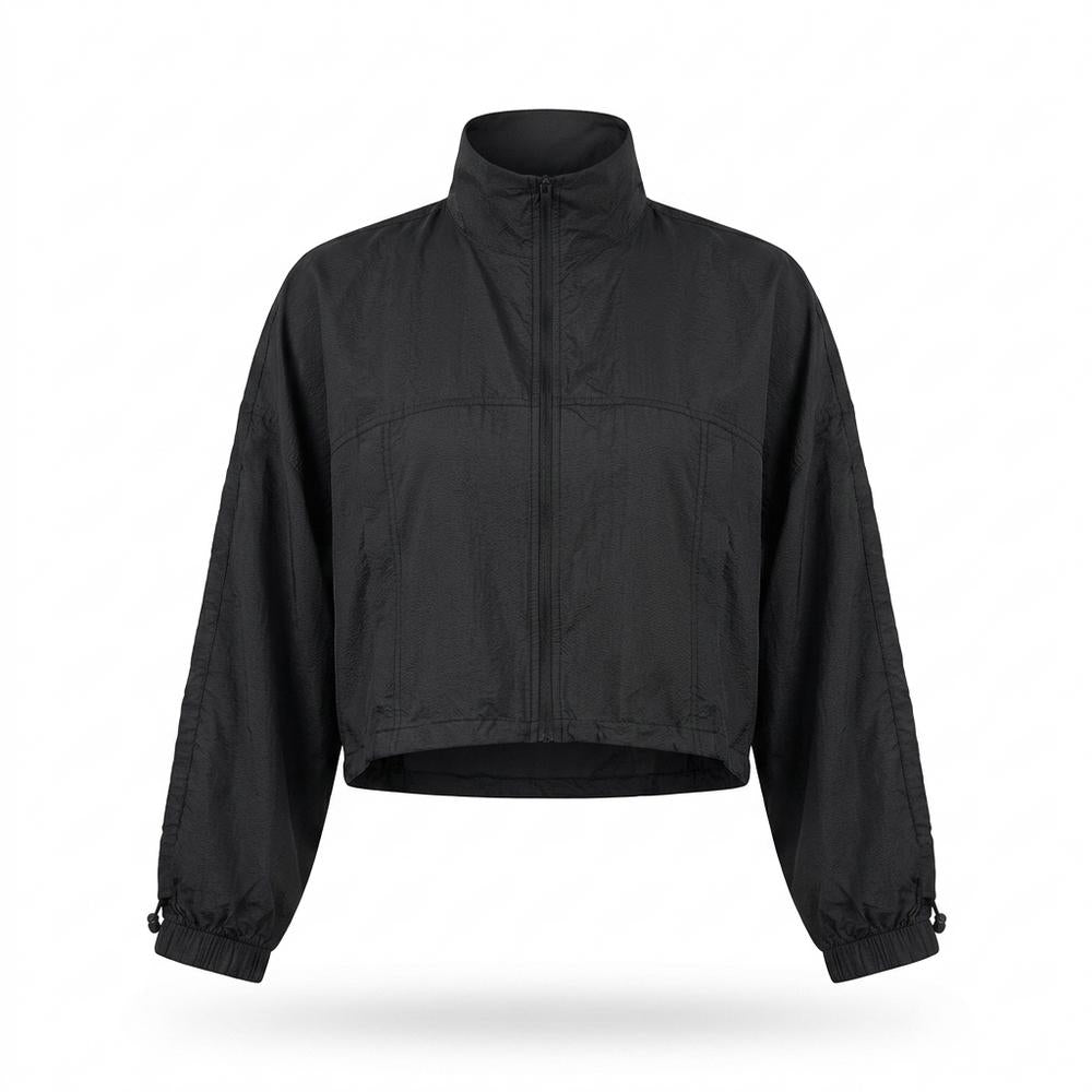 Lederjacken Outlet24 - Lezak | Kurzgeschnittene Hochgeschlossene Jacke Damen