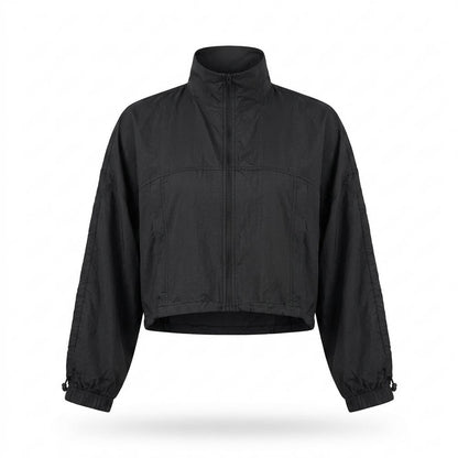 Lederjacken Outlet24 - Lezak | Kurzgeschnittene Hochgeschlossene Jacke Damen