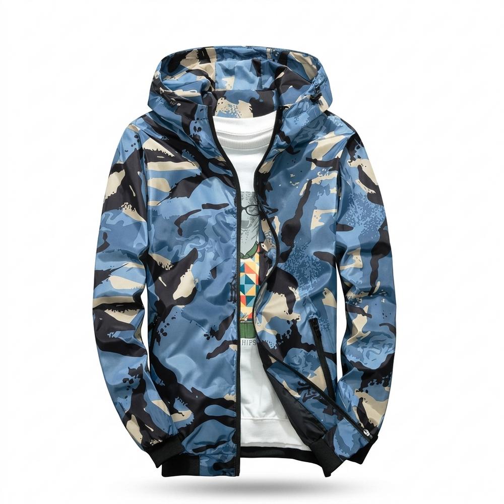 Lederjacken Outlet24 - Nadum | Gemusterte Kapuzen Jacke Herren