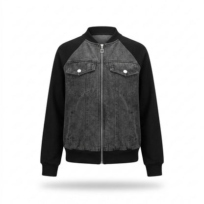 Lederjacken Outlet24 - Dobik | Kombinierte Zweifarbige Jacke Damen