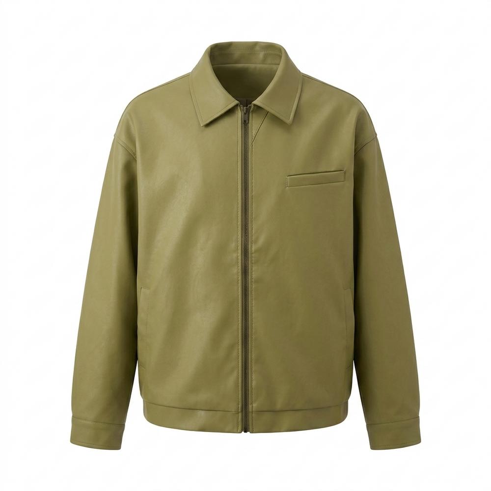 Lederjacken Outlet24 - Arral | Glatte Gezipte Lederjacke Unisex