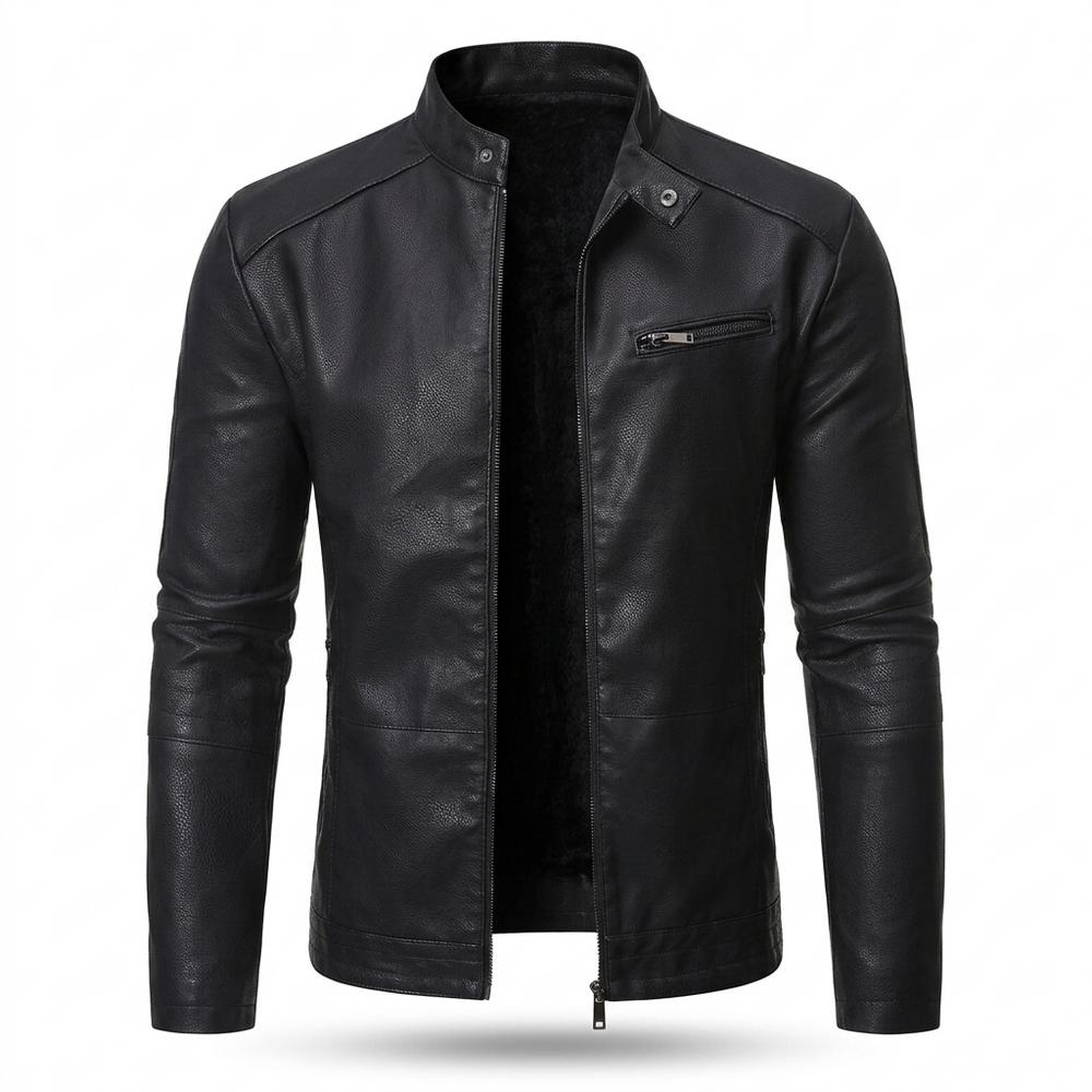 Lederjacken Outlet24 - Yazad | Gefüttert Tailliert Lederjacke Herren