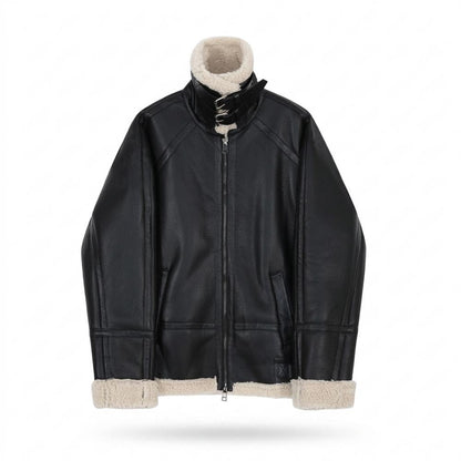 Lederjacken Outlet24 - Lefok | Gefüttert Hochschließend Lederjacke Herren