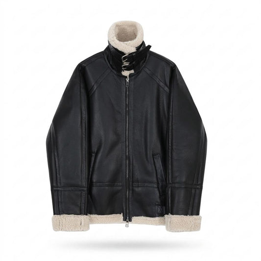 Lederjacken Outlet24 - Lefok | Gefüttert Hochschließend Lederjacke Herren