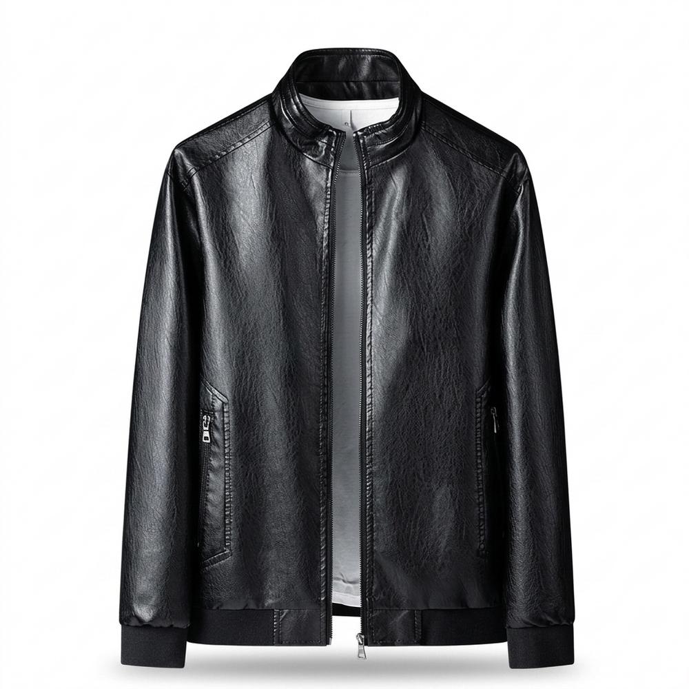 Lederjacken Outlet24 - Zimim | Strukturierte Gefütterte Lederjacke Herren
