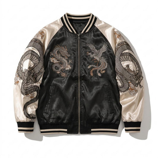 Lederjacken Outlet24 - Deril | Bestickt Zweifarbig Jacke Unisex