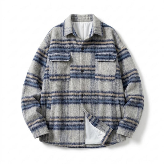 Lederjacken Outlet24 - Tokid | Wolliges Gestreiftes Hemd Herren