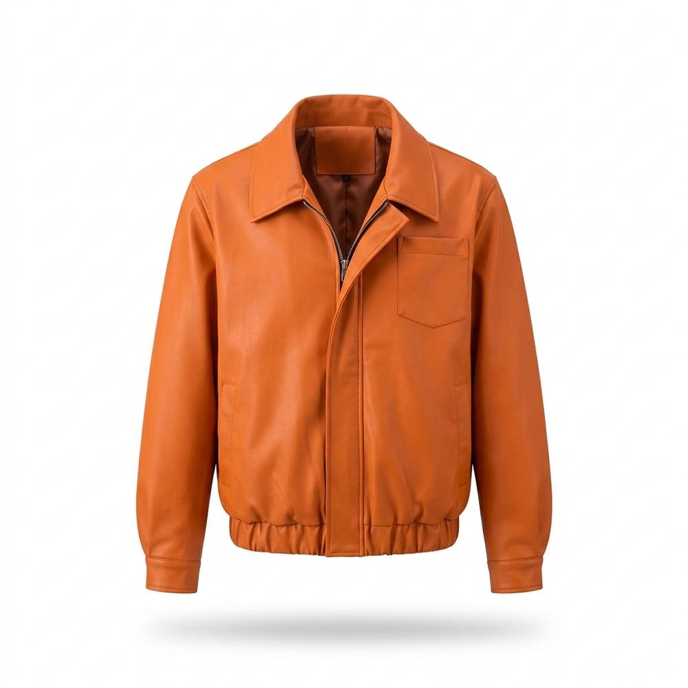 Lederjacken Outlet24 - Rizan | Gefütterte Glatte Lederjacke Herren