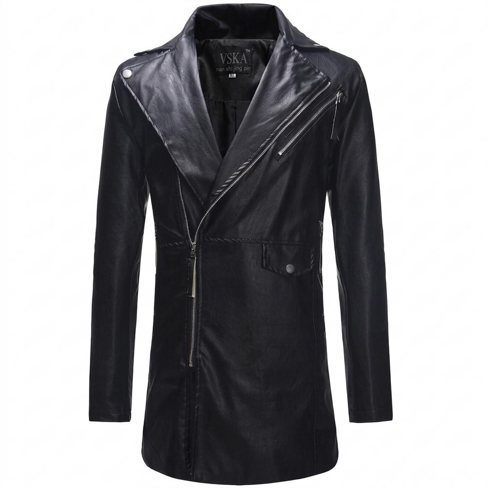 Lederjacken Outlet24 - Eoson | Asymmetrischer Taillierter Ledermantel Herren