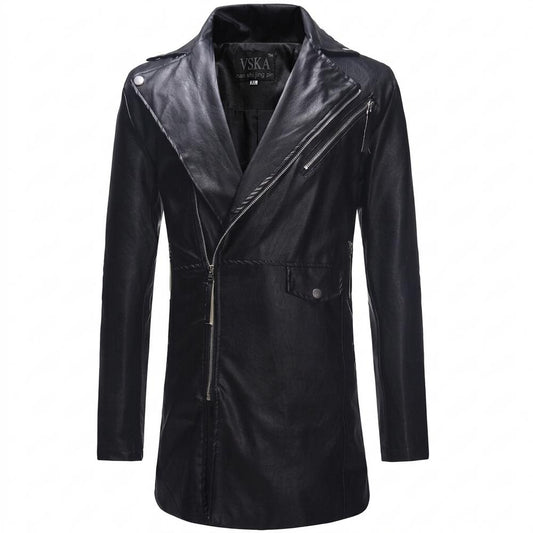 Lederjacken Outlet24 - Eoson | Asymmetrischer Taillierter Ledermantel Herren