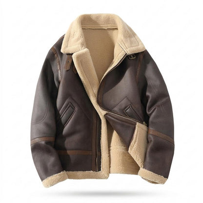 Lederjacken Outlet24 - Kefud | Gefütterte Shearling Lederjacke Herren