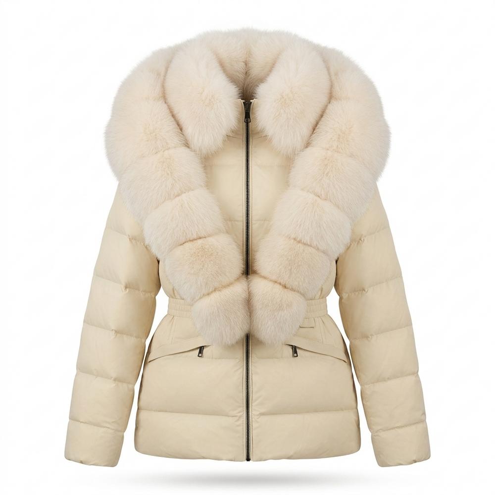 Lederjacken Outlet24 - Nerok | Pelzbesetzt Gesteppt Jacke Damen