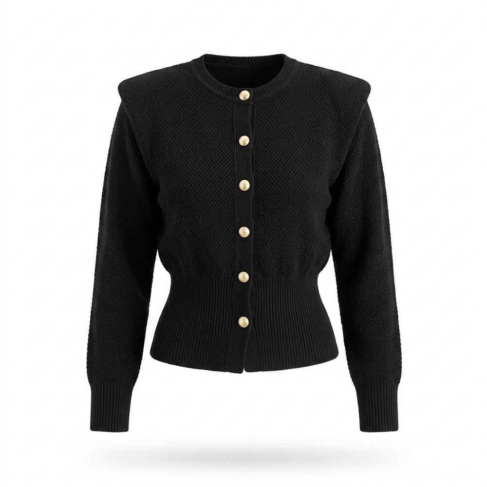 Lederjacken Outlet24 - Nikom | Strukturiert Tailliert Cardigan Damen