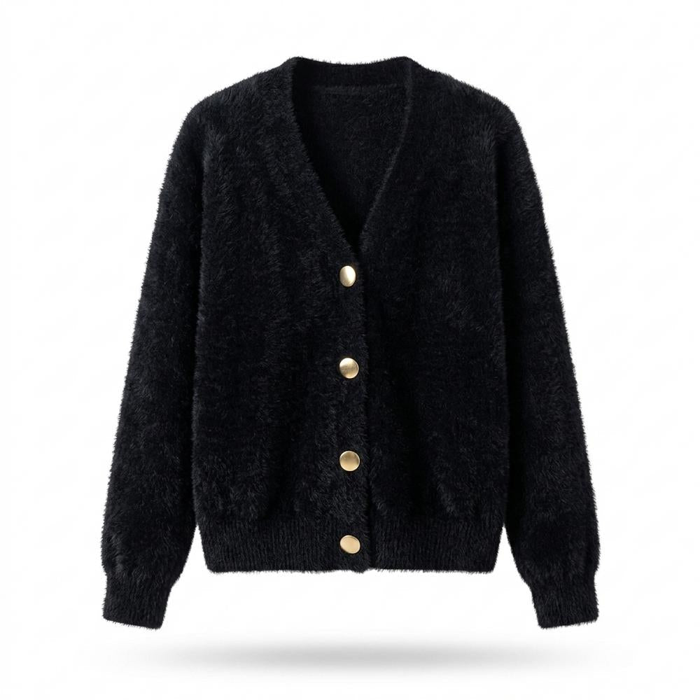 Lederjacken Outlet24 - Cimok | Flauschige Langärmlige Strickjacke Damen