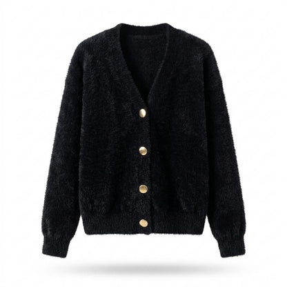 Lederjacken Outlet24 - Cimok | Flauschige Langärmlige Strickjacke Damen
