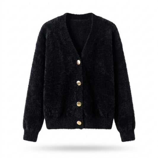 Lederjacken Outlet24 - Cimok | Flauschige Langärmlige Strickjacke Damen