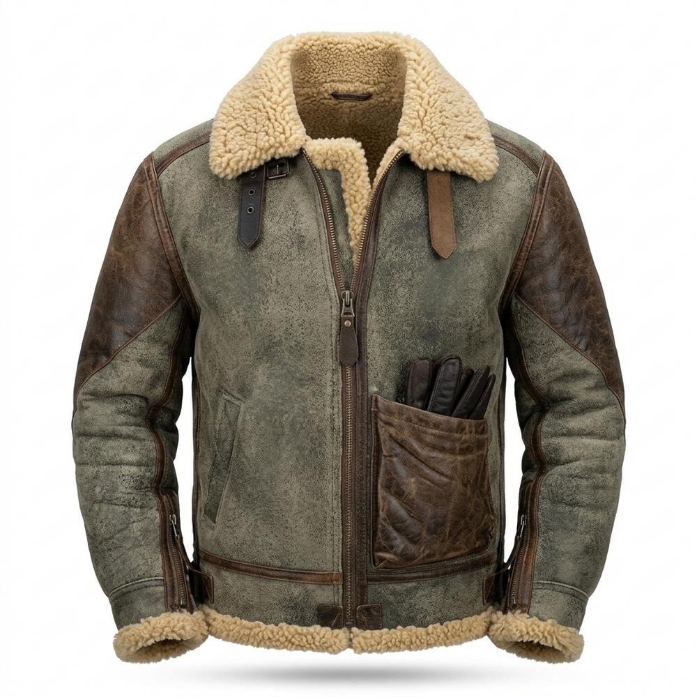 Lederjacken Outlet24 - Kelin | Gefüttert Robust Lederjacke Herren