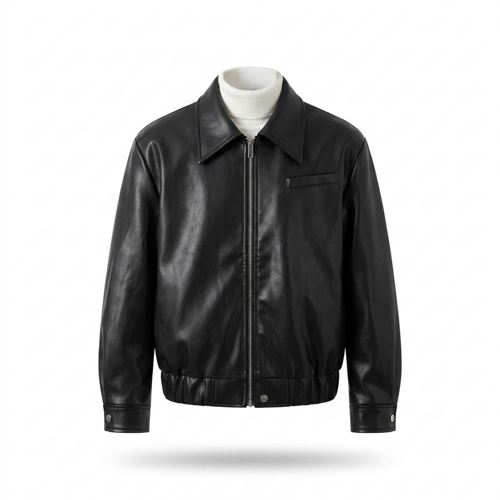 Lederjacken Outlet24 - Nonal | Gefütterte Glatte Lederjacke Herren
