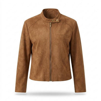 Lederjacken Outlet24 - Ruwad | Veloursartig Reißverschluss Wildleder-Jacke Damen