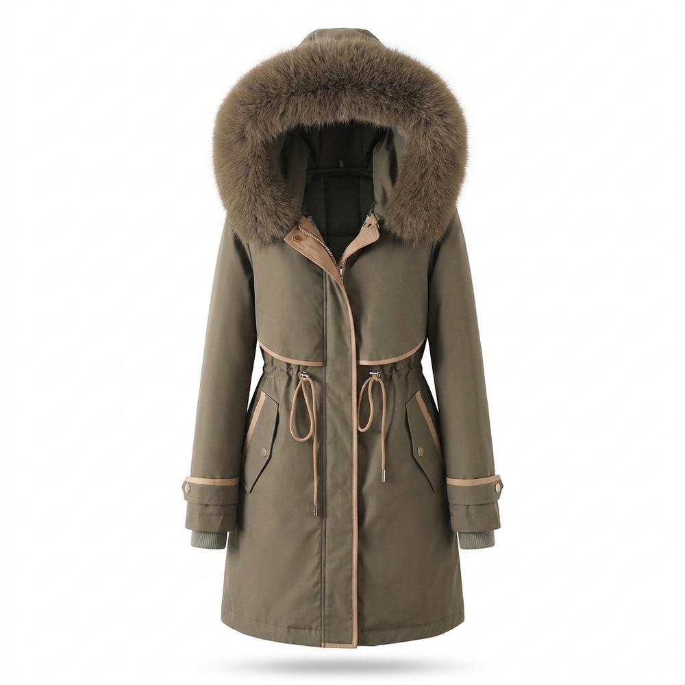 Lederjacken Outlet24 - Tivur | Gefütterter Taillierter Mantel Damen
