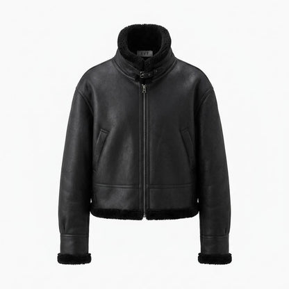Lederjacken Outlet24 - Yupus | Gefütterte Gekürzte Lederjacke Unisex