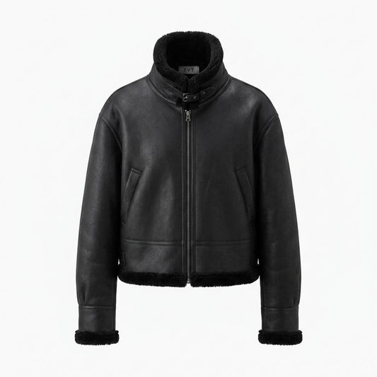 Lederjacken Outlet24 - Yupus | Gefütterte Gekürzte Lederjacke Unisex