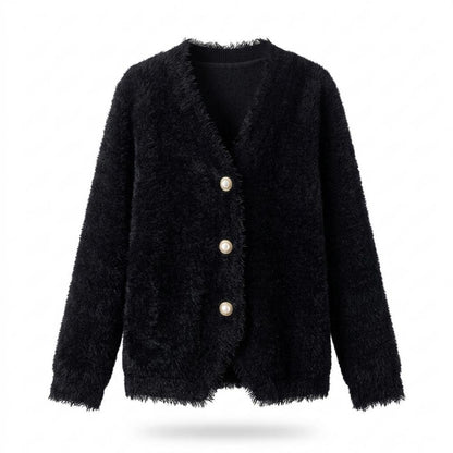 Lederjacken Outlet24 - Vepol | Flauschig Geknöpft Cardigan Damen