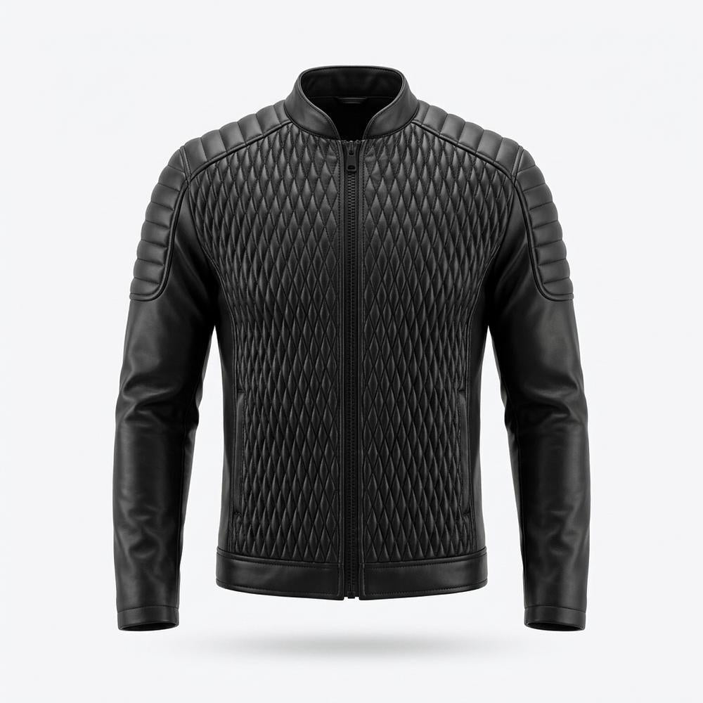 Lederjacken Outlet24 - Dowav | Gesteppt Tailliert Lederjacke Herren