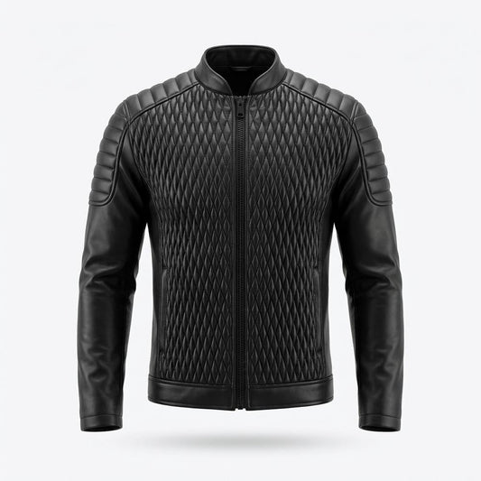 Lederjacken Outlet24 - Dowav | Gesteppt Tailliert Lederjacke Herren