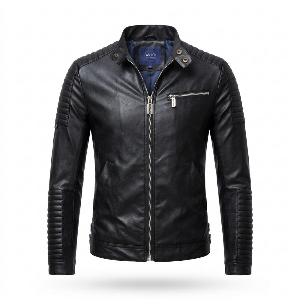 Lederjacken Outlet24 - Visik | Tailliert Gesteppt Lederjacke Herren
