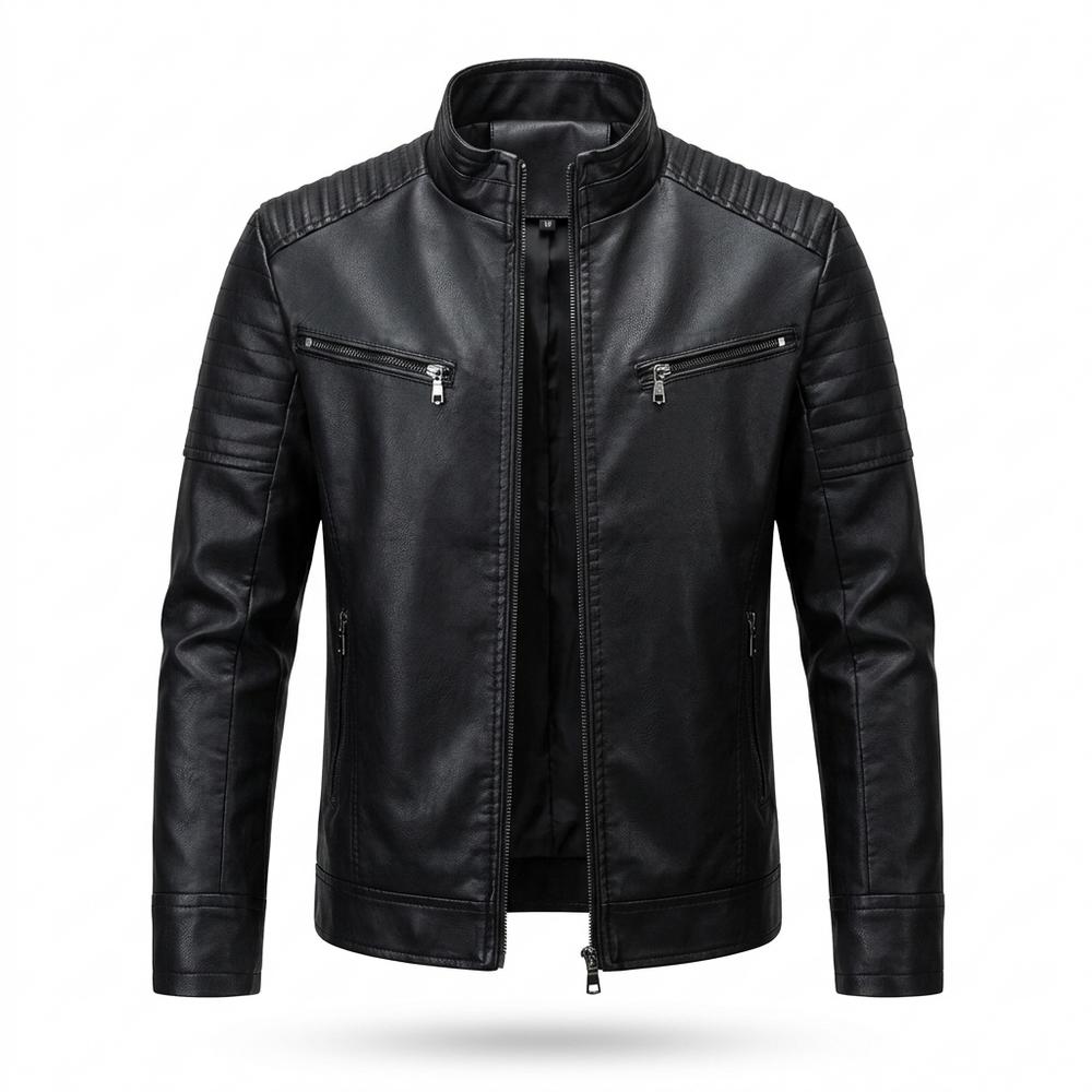 Lederjacken Outlet24 - Vazem | Gesteppt Tailliert Lederjacke Herren
