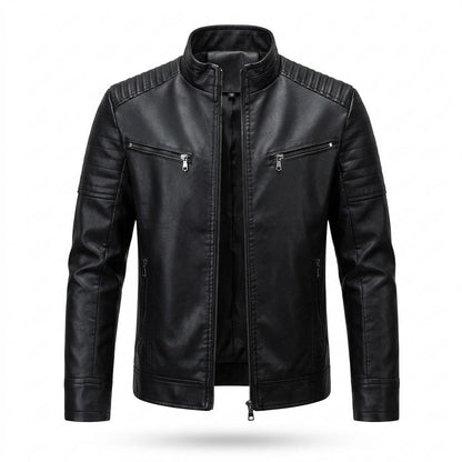 Lederjacken Outlet24 - Vazem | Gesteppt Tailliert Lederjacke Herren