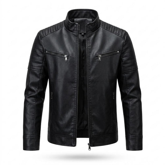 Lederjacken Outlet24 - Vazem | Gesteppt Tailliert Lederjacke Herren