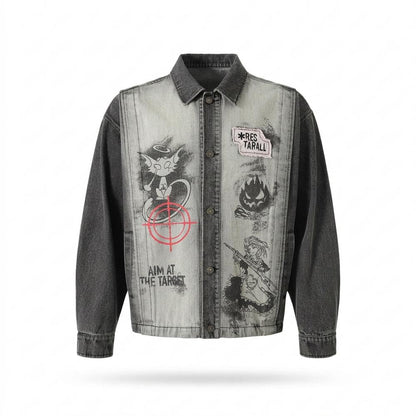 Lederjacken Outlet24 - Ketir | Bedruckte Zweifarbige Jacke Unisex