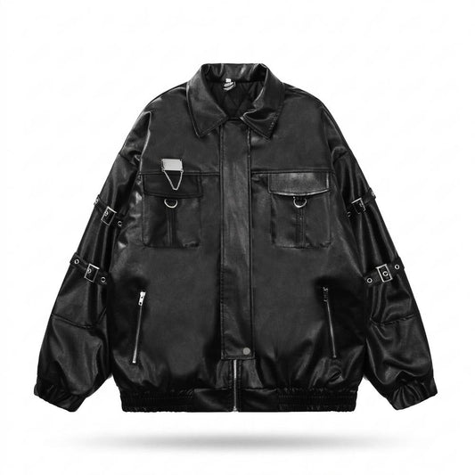 Lederjacken Outlet24 - Nifev | Oversized Reißverschluss Lederjacke Unisex