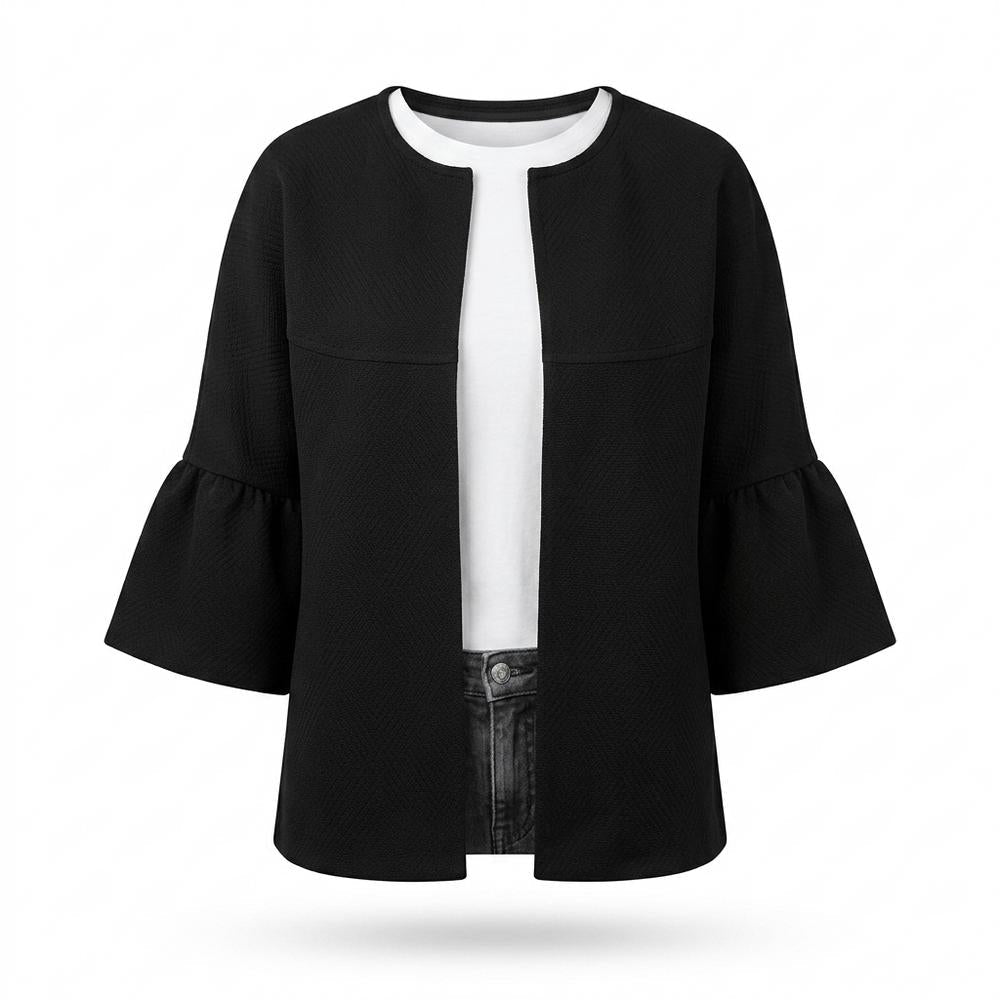 Lederjacken Outlet24 - Letot | Verschlusslos Strukturiert Jacke Damen
