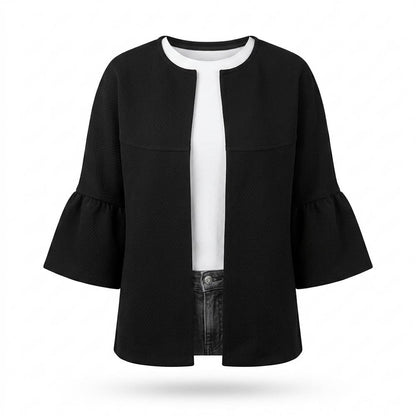Lederjacken Outlet24 - Letot | Verschlusslos Strukturiert Jacke Damen