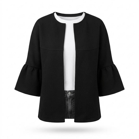 Lederjacken Outlet24 - Letot | Verschlusslos Strukturiert Jacke Damen