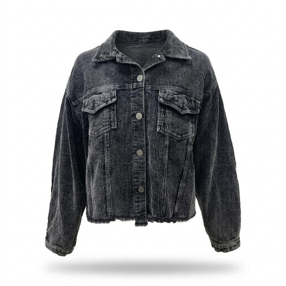 Lederjacken Outlet24 - Cizat | Gerippt Gewaschen Jacke Damen