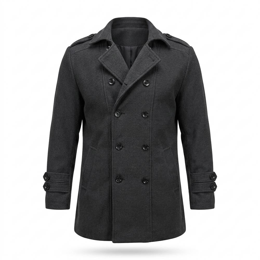 Lederjacken Outlet24 - Dohor | Doppelreihiger Kurzer Mantel Herren