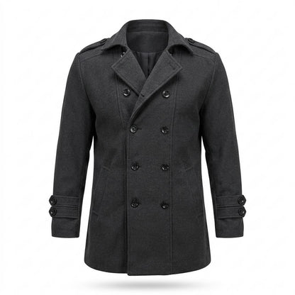 Lederjacken Outlet24 - Dohor | Doppelreihiger Kurzer Mantel Herren