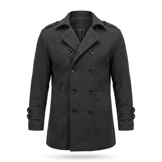 Lederjacken Outlet24 - Dohor | Doppelreihiger Kurzer Mantel Herren