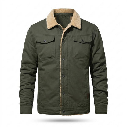 Lederjacken Outlet24 - Lemed | Gefütterte Geknöpfte Jacke Herren