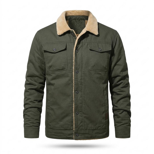 Lederjacken Outlet24 - Lemed | Gefütterte Geknöpfte Jacke Herren