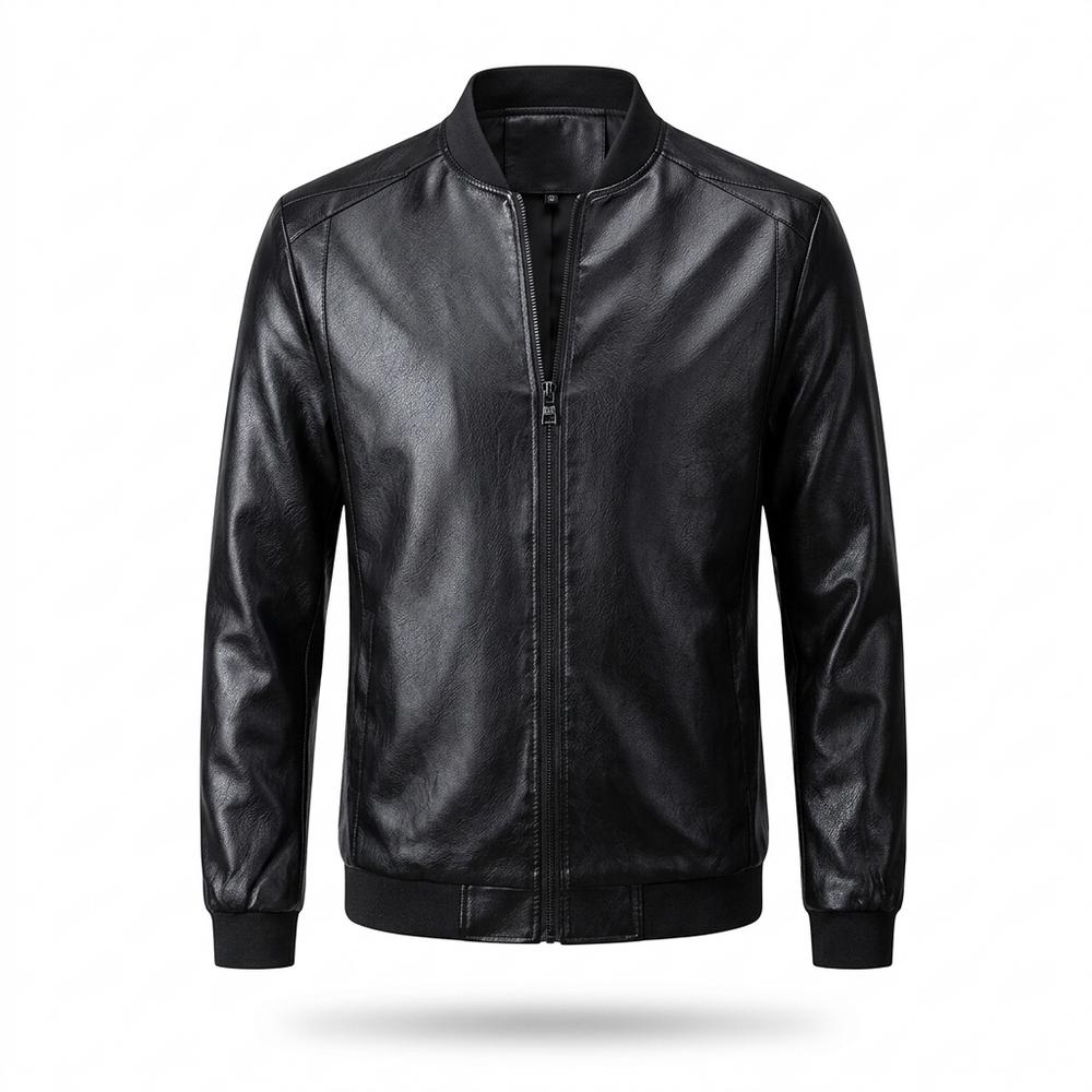 Lederjacken Outlet24 - Sisud | Reißverschluss Stehkragen Lederjacke Herren